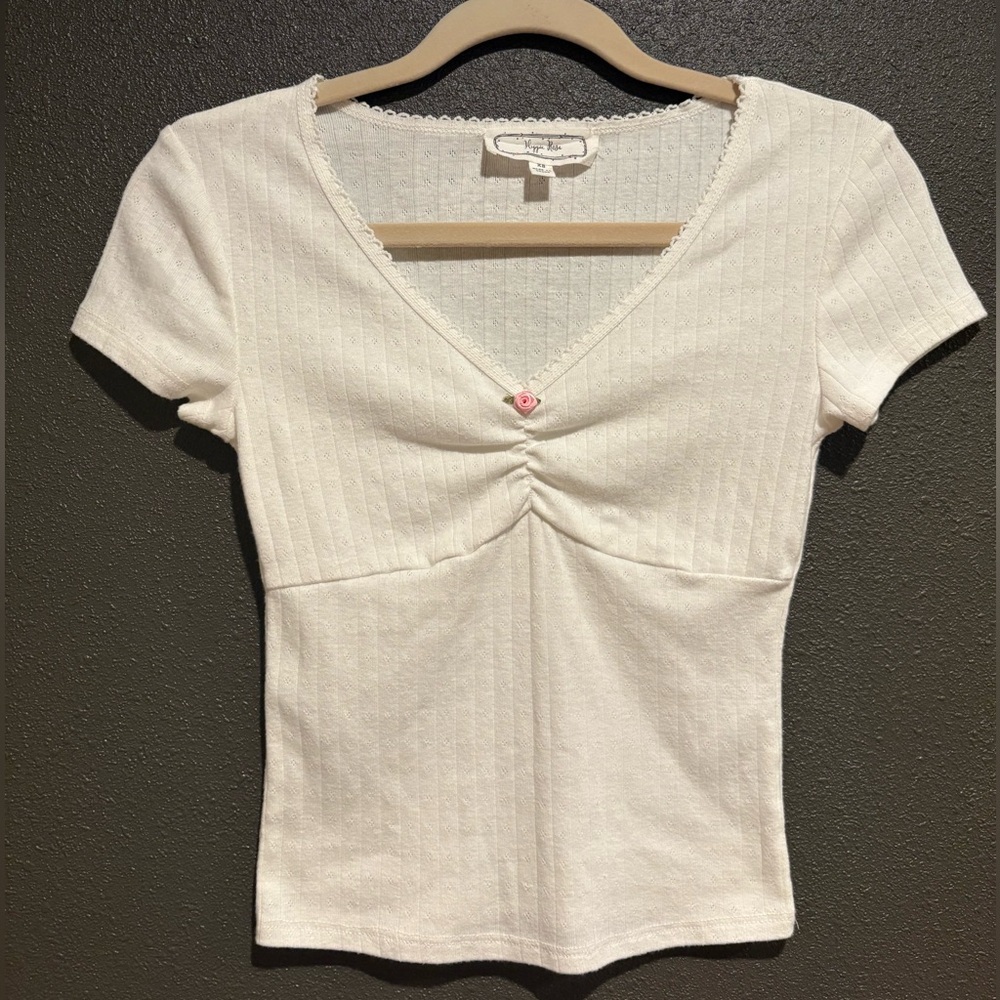 Y2K Baby Tee | White XS | NWOT
